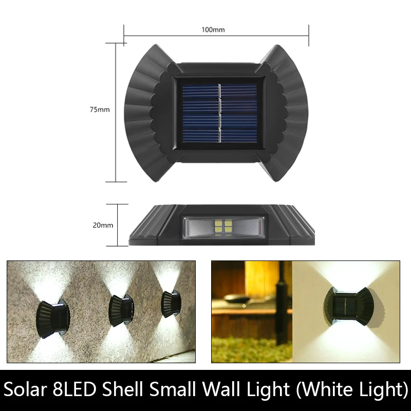 Solar Wall Lamp 6 LED Outdoor Waterproof Up and Down Luminous Lighting Garden Decoration Stairs Fence Solar Led Light Outdoor solar stake lights Solar Lamps
