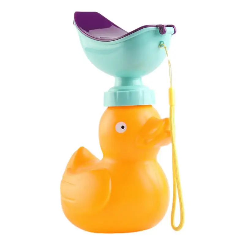 

Portable Kids Potty For Car 600ml Unisex Pee Container Bottle Leakproof Cute Duck Travel Potties Toilet Training Products For