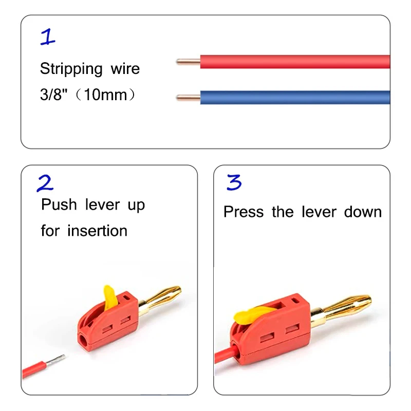 4mm Solderless Quick Wire Connector High Current 32A Banana Plug Terminal Block Power Testing Instrument Plug Musical Speaker