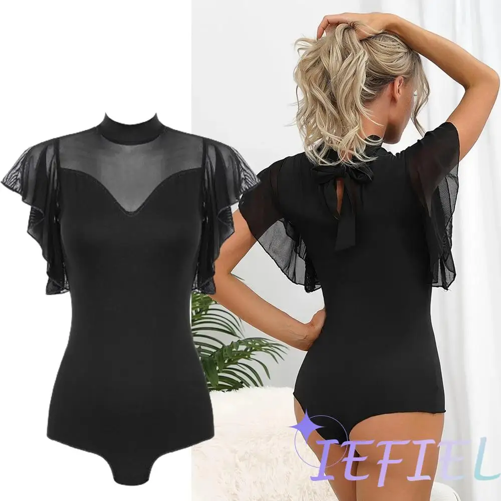 Latin Dance Bodysuit Bottominng Shirt Tops Cha-Cha Samba Ballroom Dancing Practice Competition Costmues Splice Stage Body Suit girl dance costume
