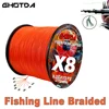 GHOTDA 300M 500M 8 Strands Braided Fishing Line Orange Super Strong Sea Weave Multifilament Lure Lines PE 18-78LB 0.14mm-0.5mm 1