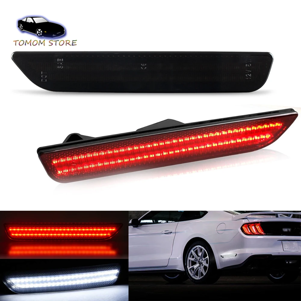 

2x Автомобильный задний бампер светодиодный указатели поворота для Ford Mustang 2015-2023 двухрядные белые красные лампы