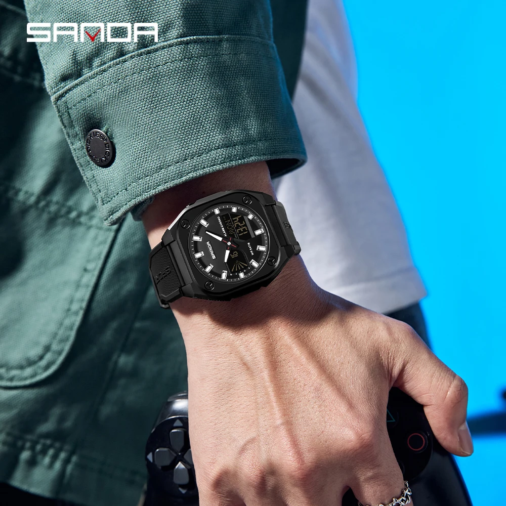 SANDA New 6268 Sports Electronic Watch Multi functional Student