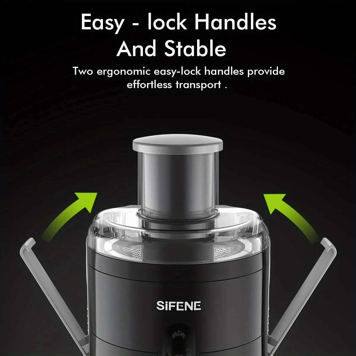 SiFENE Compact Centrifugal Juicer with 3-Speed Settings, Fast Juicer Machine for Fruit & Veggie, Easy to Clean, BPA Free, Black 5