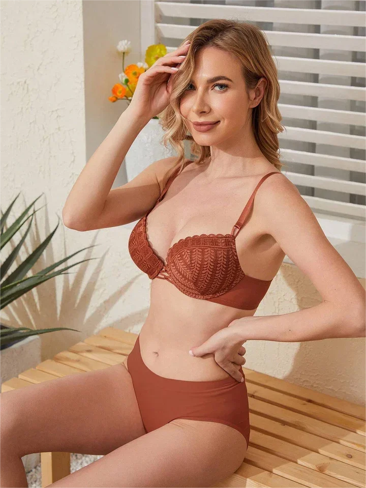 Women Sexy Bra Push Up Gathered Underwear Solid Wireless Lingerie Triangle Cup Thread Top Comfort Intimates Bralette Female