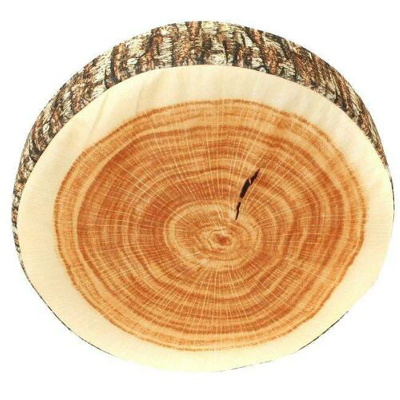 1Pc New Home Natural Camping Cylinder Woods Design Log Soft Plush Cushion Pillow Throw Pillows 4