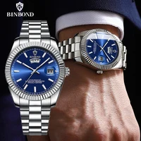 BINBOND B7012 hommes mode affaires sport montre à Quartz 30M étanche lumineux classique calendrier horloge créative hommes montre-bracelet 5