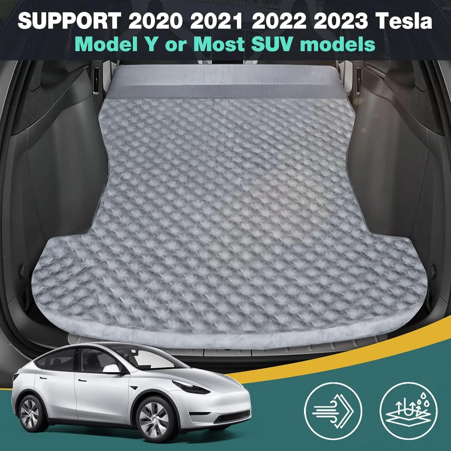 Inflatable Air Mattress Outdoor Camping Inflatable Special Suede Fabric Car Travel Bed For Tesla Model 3 Model Y