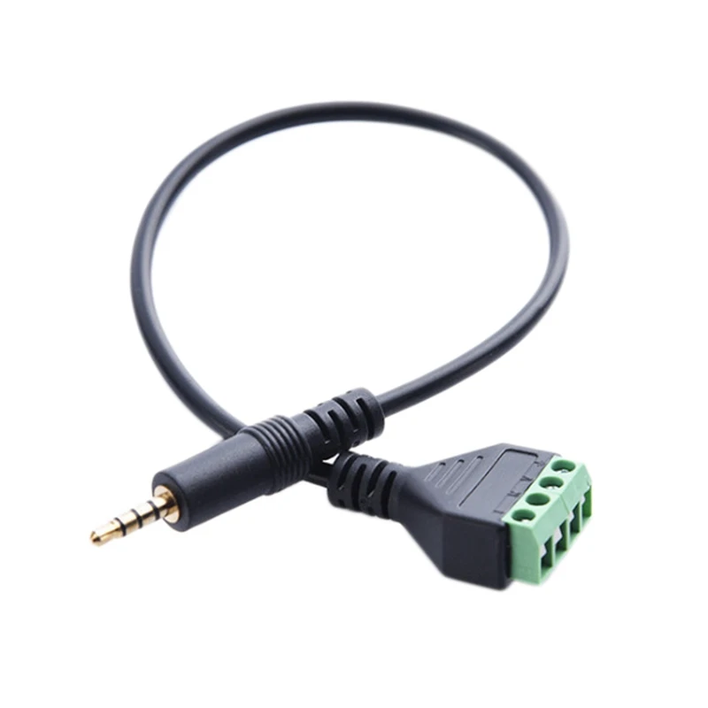 3.5Mm Schroefaansluiting Adapter Luidsprekerkabel 4-Core Stereo Trrs Mannelijk Gat Naar Av 4 Schroef Terminal Balun Connector Kabel