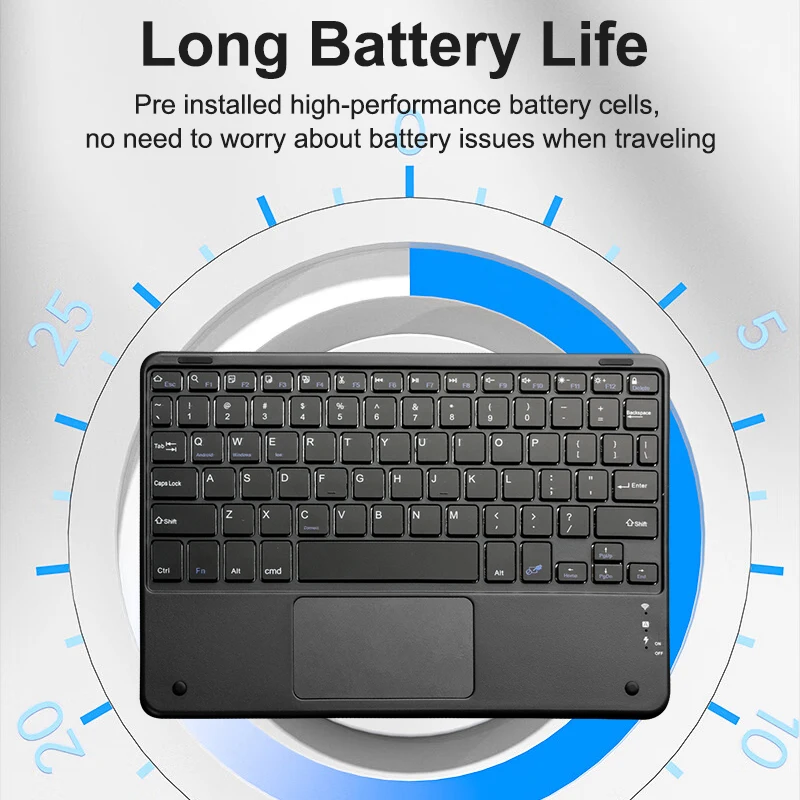 Wireless Keyboard Bluetooth-Compatible Rechargeable With Touchpad For iOS Android Windows iPad PC, bluetooth keyboard