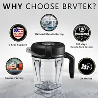Récipient de mixeur de 64 oz compatible avec Vitamix 750, pot de mixeur de remplacement, pièces détachées 6