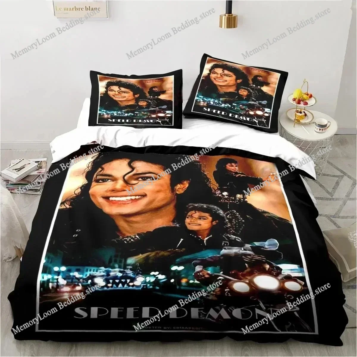 Impressão 3D Michael Jackson Conjunto de cama Fronha edredom King Queen Size Meninos Adulto Capa de edredão Conjunto de cama