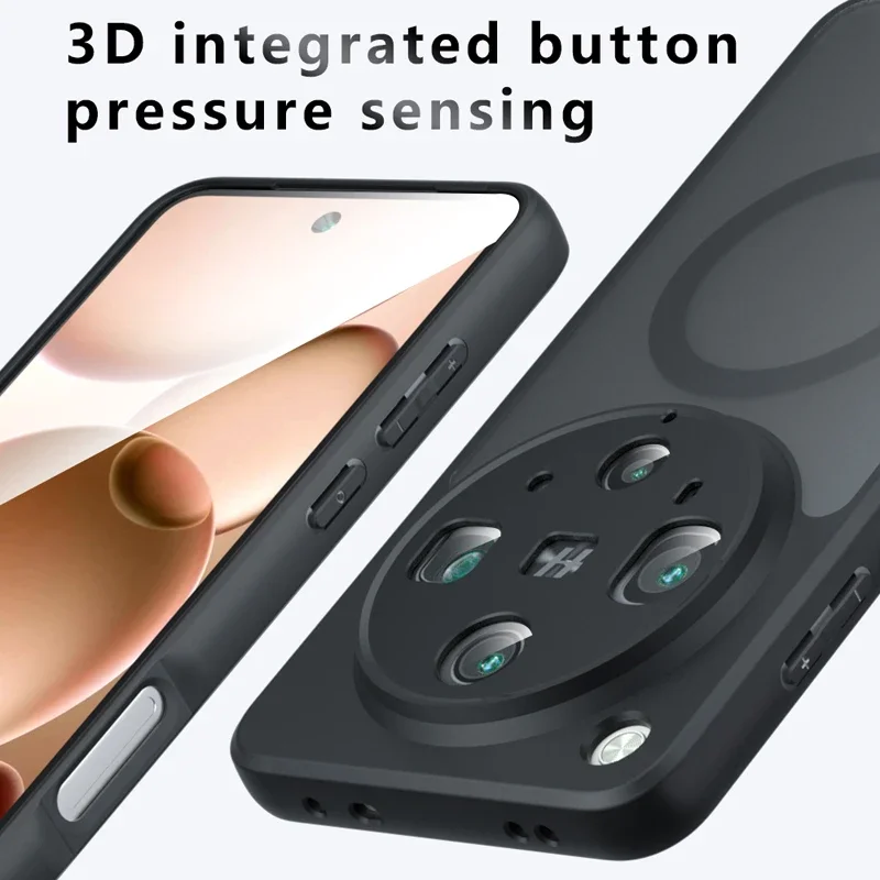 Shockproof Magnetic Matte Phone Case – Anti-Fingerprint Translucent Back Cover with Durable TPU Frame