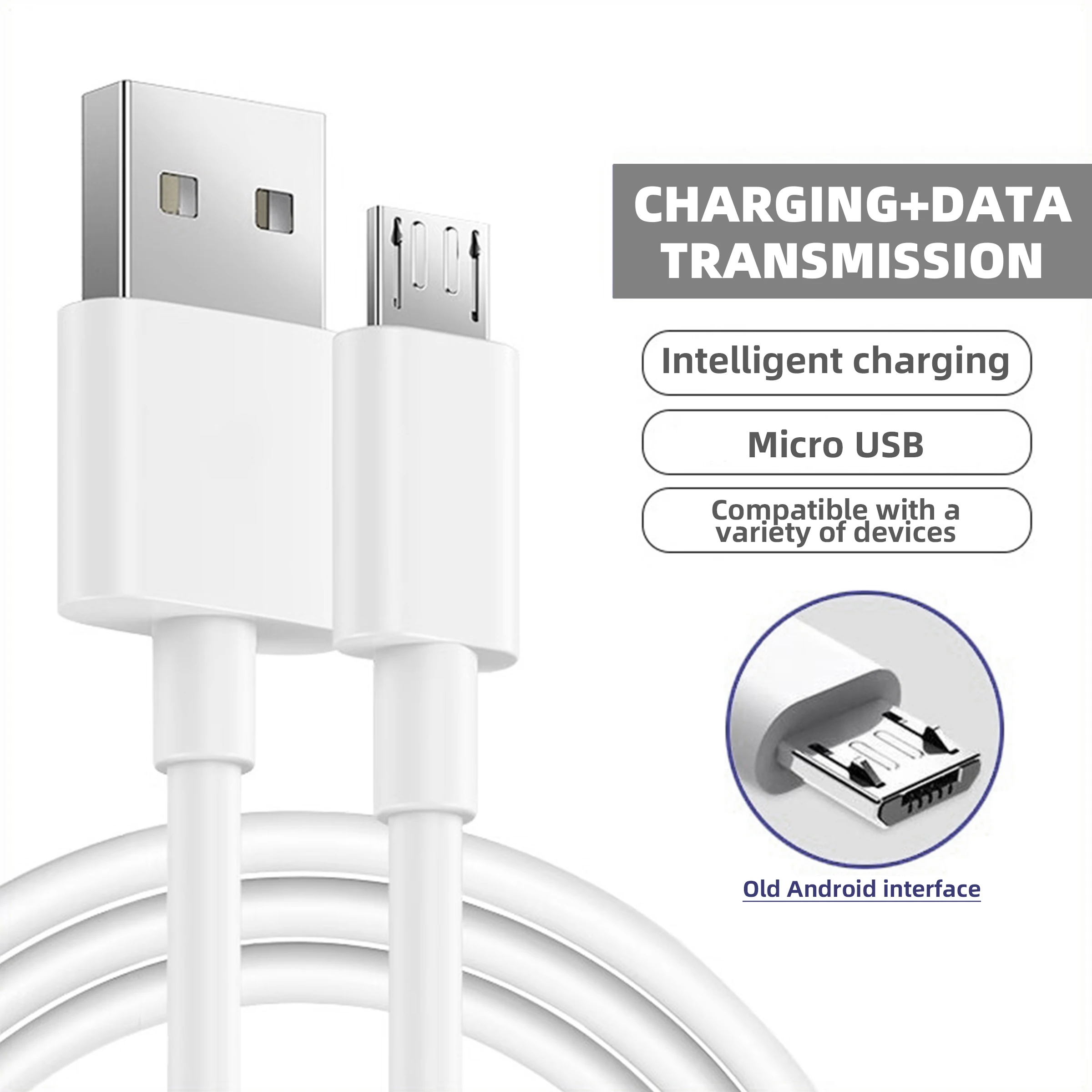 High-Speed 3ft Micro USB Cable for Data Transfer & Charging