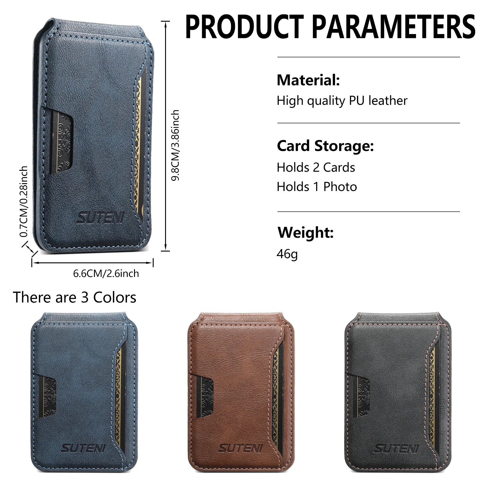 SUTENI Luxury Faux Leather Mobile Wallet with Stand & Card Storage