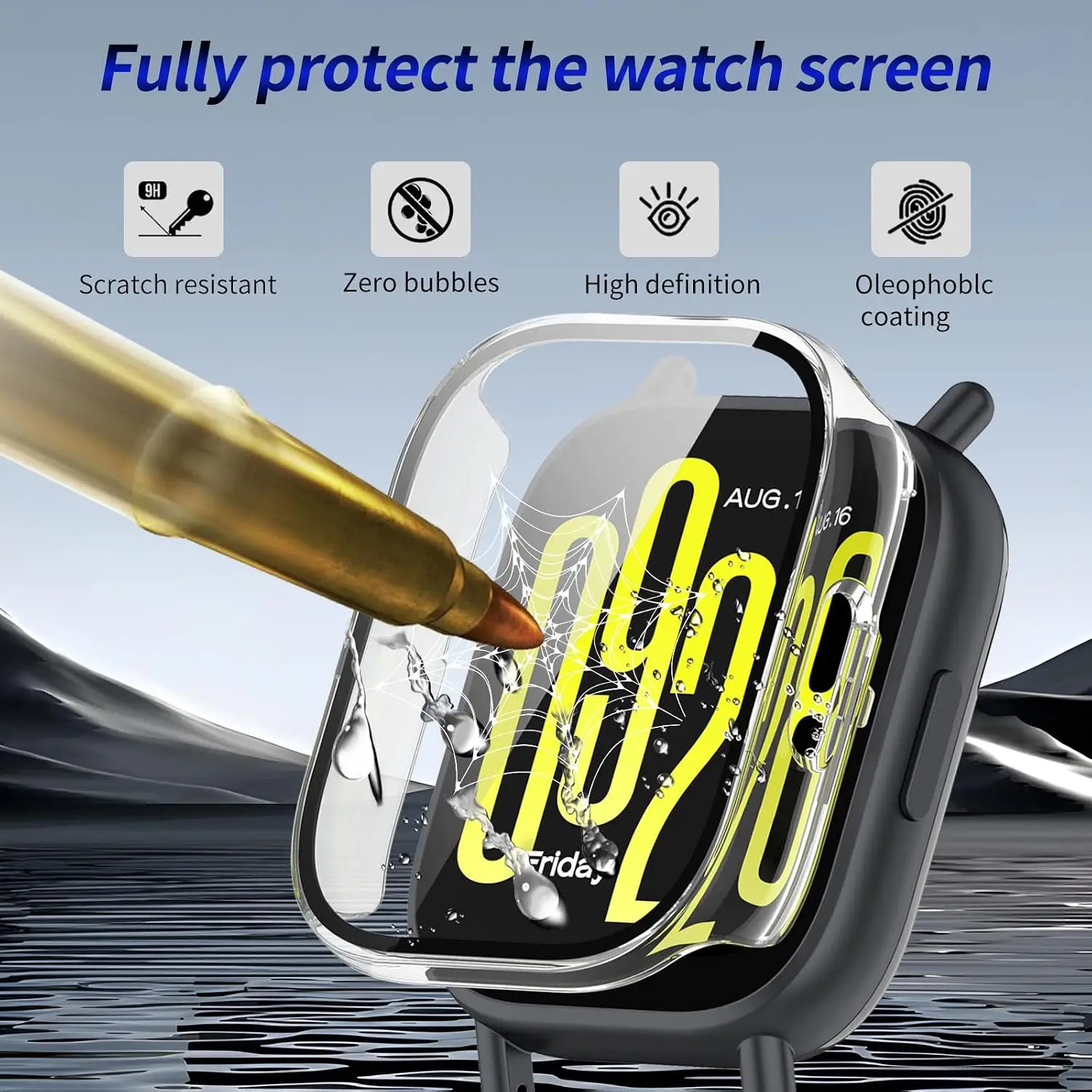 Durable Tempered Glass Case with Anti-Scratch Hard PC Cover and Screen Protector