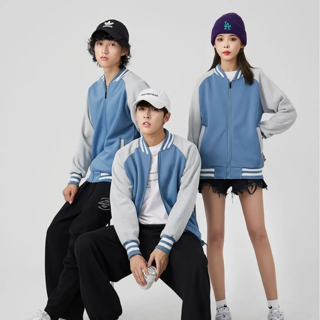 Customizable Long Sleeve Thickened Sweatshirt Cardigan Printed Baseball Jersey for Group Autumn Winter Workwear Outerwear
