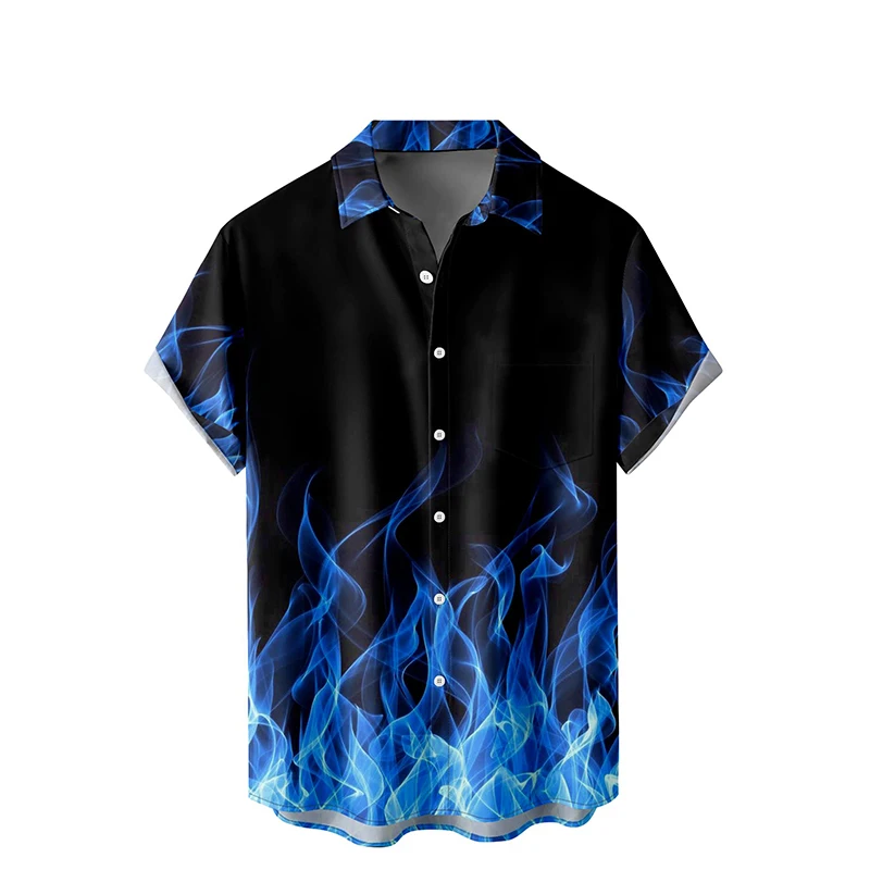 thumbnail image 1 of Camisas hawaianas con estampado 3D de rana para hombre, camisas holgadas de manga corta de gran tamaño, informales, para playa, con botones, ropa, 1 of 5
