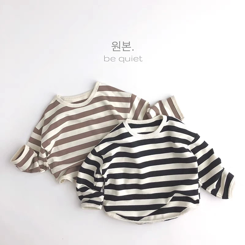 Baby Striped Pattern Long Sleeves O-Neck Loose Shirt