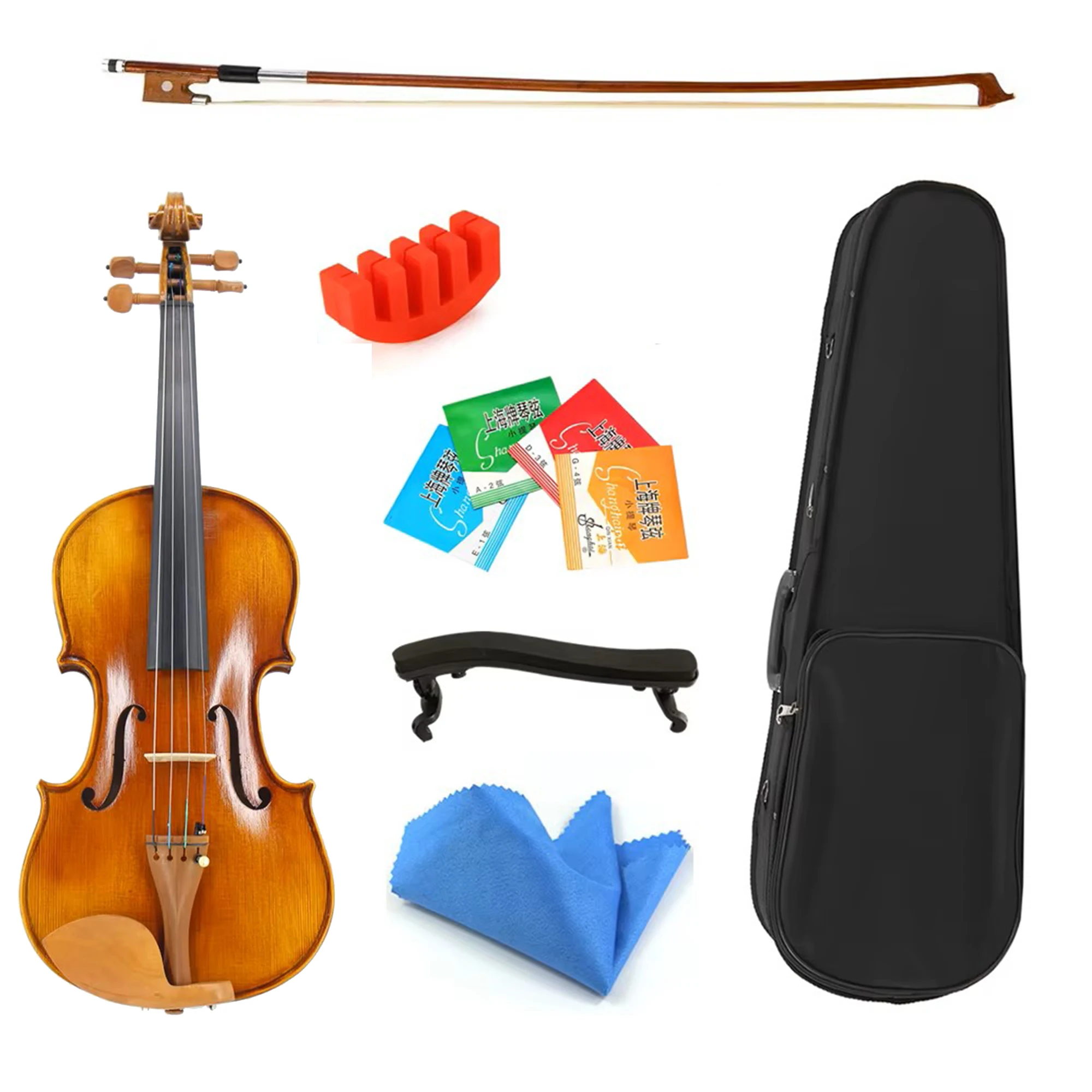 Full Size Violin 4/4 3/4 1/2 1/4 1/8 Finished Spruce Flame Maple Violin Mahogany Nail Full Parts Classy