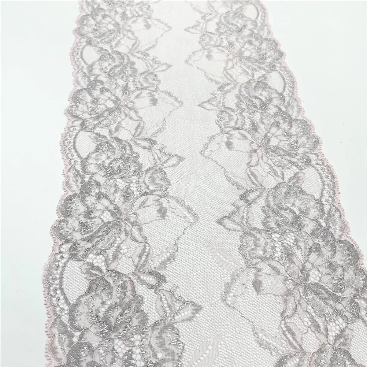 3y/lot 22cm Pink Silver Elastic Lace Trim Red Dark Purple Skirt Hem Underwear Sewing Craft DIY Apparel Fabrics Lace Wholesales 3