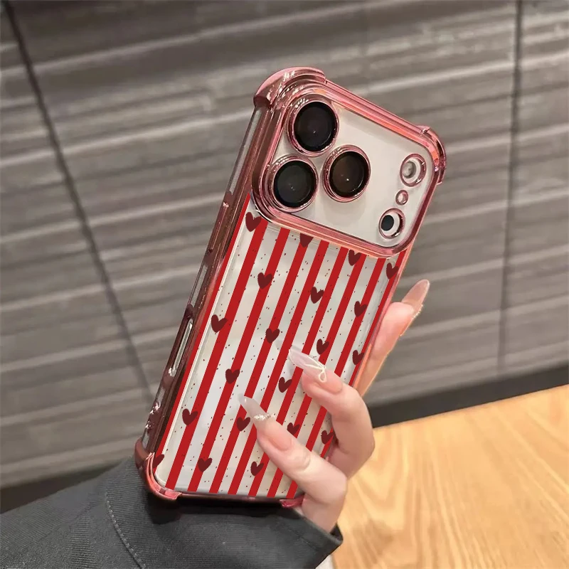 Colorful Striped Minimalist Plating Armor Phone Case