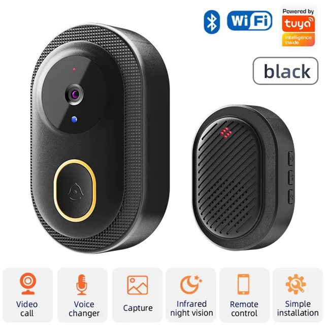 A73E-Tuya Wifi Video Doorbell Wireless HD Camera IR Alarm Security Smart Home Wifi Intercom Door Bell Camera For Home 3