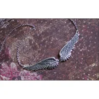 Collier ras du cou Vintage couleur argent, ailes d'ange, plumes, grand pendentif, chaînes à maillons, collier de déclaration pour femmes, cadeaux tribaux de mariage 3