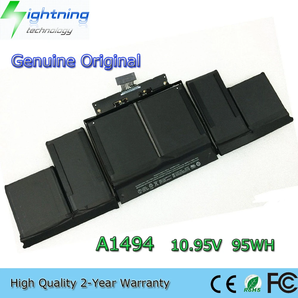 

New Genuine Original A1494 10.95V 95Wh Laptop Battery for Apple MacBook Pro 15" Retina A1398 Late 2013 Mid 2014