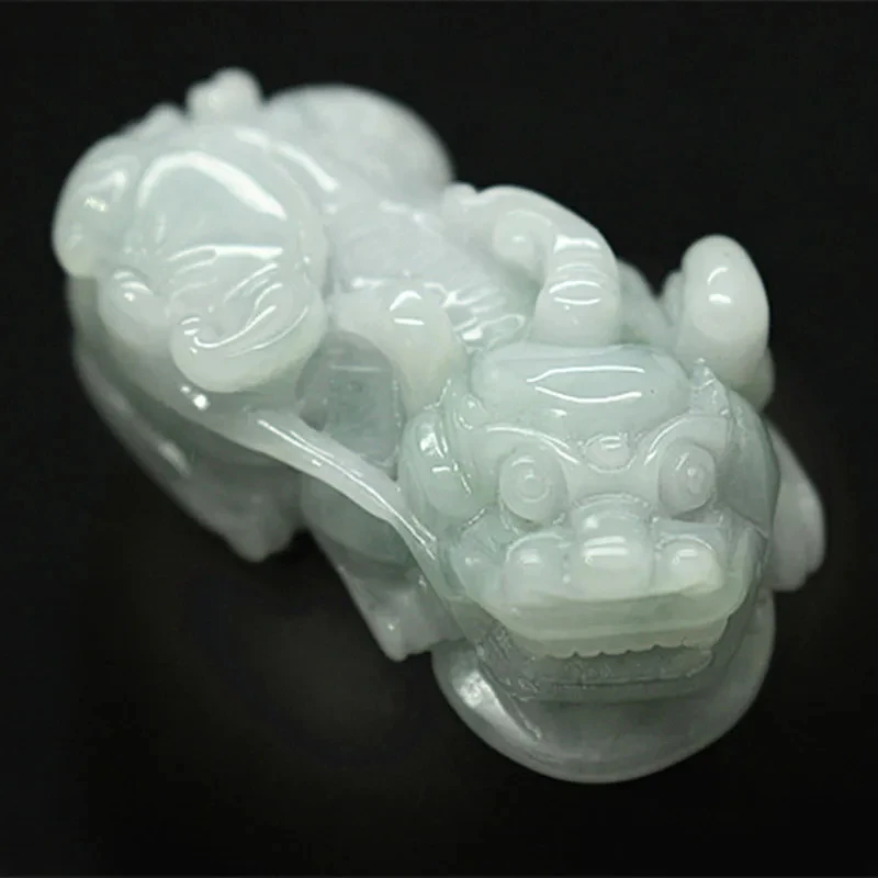 

Natural jadeite through ice carving ruyi pixiu/brave pendant lucky evil bring good luck men and women's Pendant Jewelry Gift