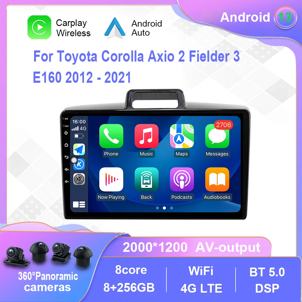 

Android 12.0 For Toyota Corolla Axio 2 Fielder 3 E160 2012 - 2021 Car Radio Multimedia Video Player Navigation No 2din 2 din dvd