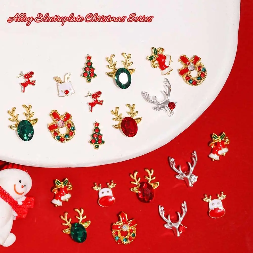 10 шт., новогодние украшения для ногтей в виде рождественской елки