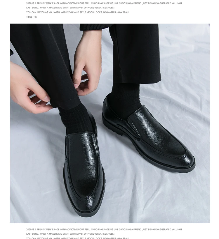 Neue hochwertige Herren-Leder-Loafer, große Größe 38–46, Slip-On-Kleiderschuhe für Business und Casual, bequeme Schuhe mit weicher Sohle für Herren – Detail 17