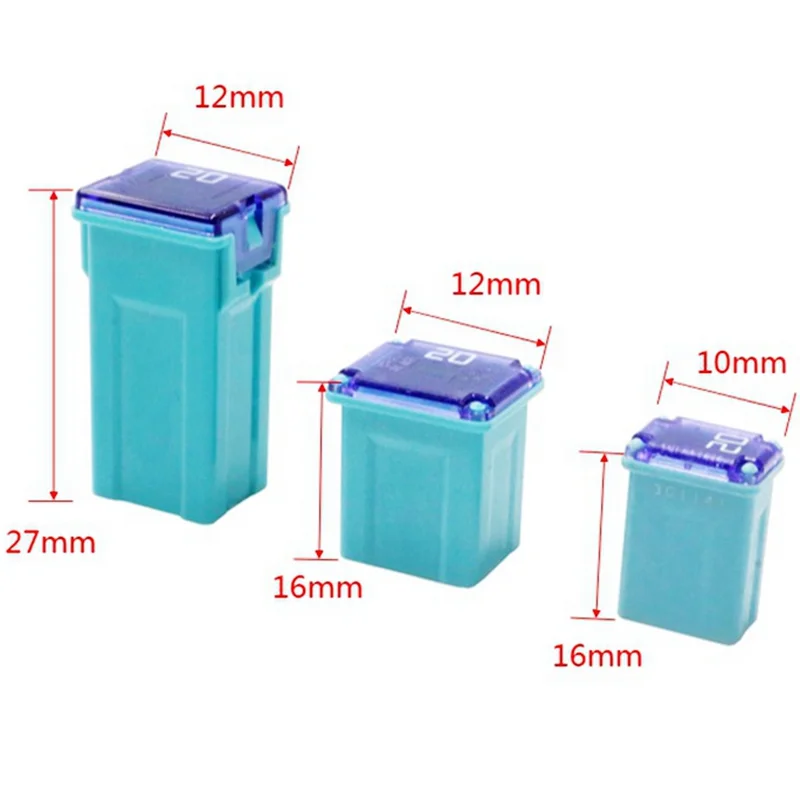 Car Fuse Box Insert Square Long Short Leg Square 20A30A40A50A60A 2pcs