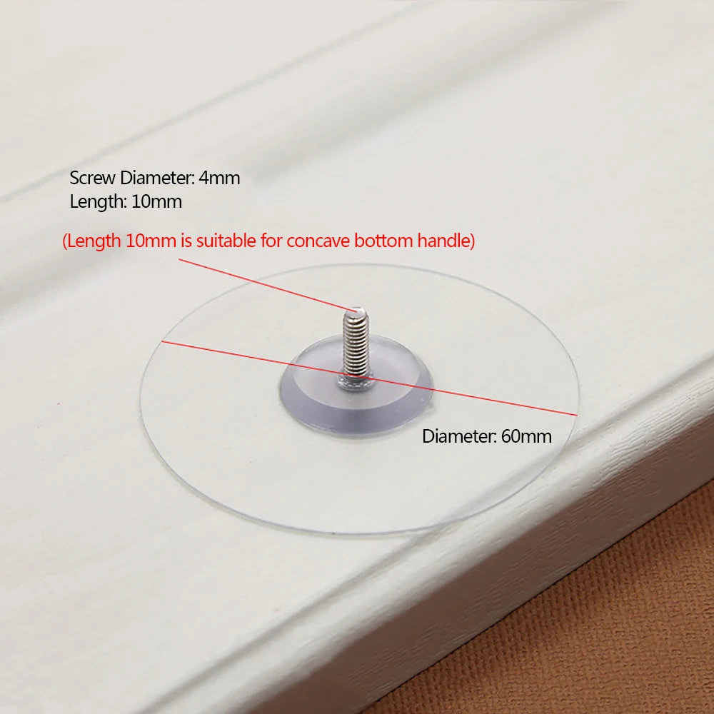 10Pcs Strong Paste Silicone Free Punching Handle Cabinet Glass Door Universal Sticky Tray Drawer Wardrobe Plastic Tray Handle