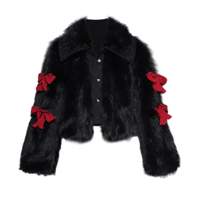 Kawaii Sweet Black Thick Coat - Kawaii Fashion Shop