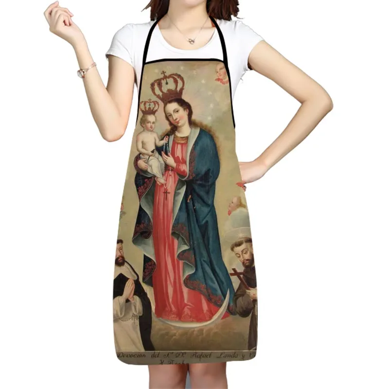 

OUR LADY OF GUADALUPE Art Apron Kitchen Aprons For Women Men Bibs Household Cleaning Pinafore Home Cooking Apron For Manicure
