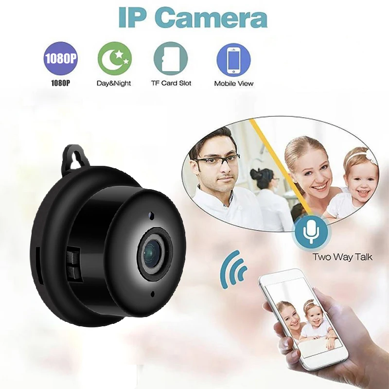 새로운 V380 미니 와이파이 IP 카메라, HD 1080P 무선 실내 카메라 나이트 비전 양방향 오디오 모션 감지 베이비 모니터