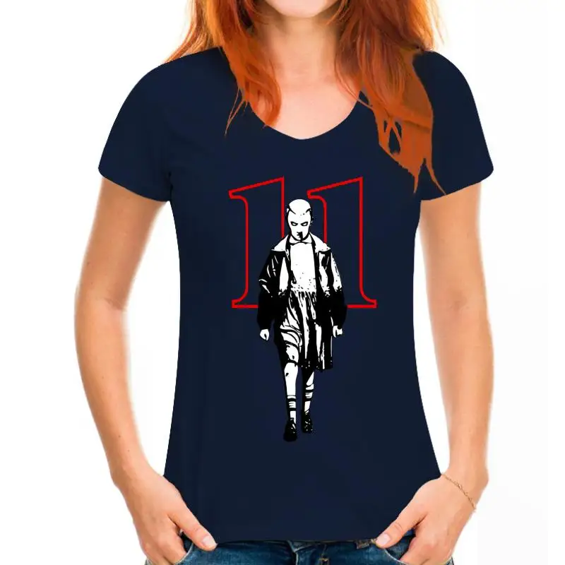 thumbnail image 1 of Camiseta blanca de cosplay de Stranger Style Pop Culture Things Eleven, talla M-3XL, 1 of 5