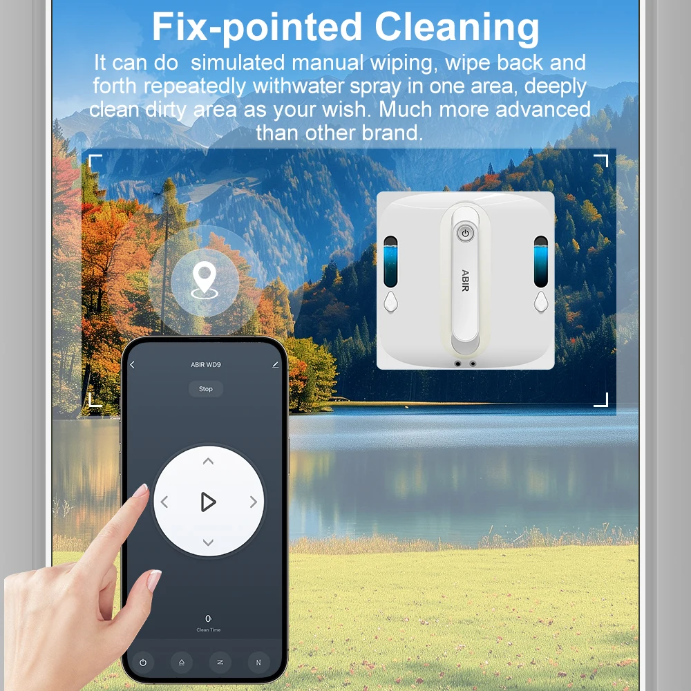 روبوت تنظيف النوافذ ABIR WD9، رذاذ الماء بأربعة ات...