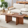 44.8 Inch Walnut Wood Grain MDF Coffee Table Modern Luxury Stable Triangular Support The Coffee Table Is Made of Medium Density 2