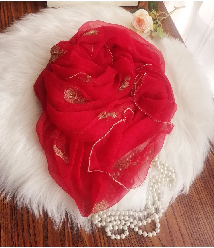 

Scarf female cutout cut flower scarf spring summer travel sunscreen shawl imitation white