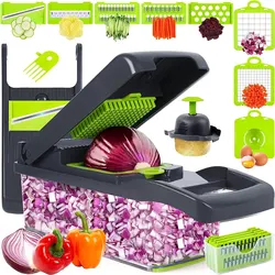 Multifunctional Vegetable Cutter 15 in 1 Multi Blade Kitchen Gadgets Chopper Dicer Slicer Shredder and Grater