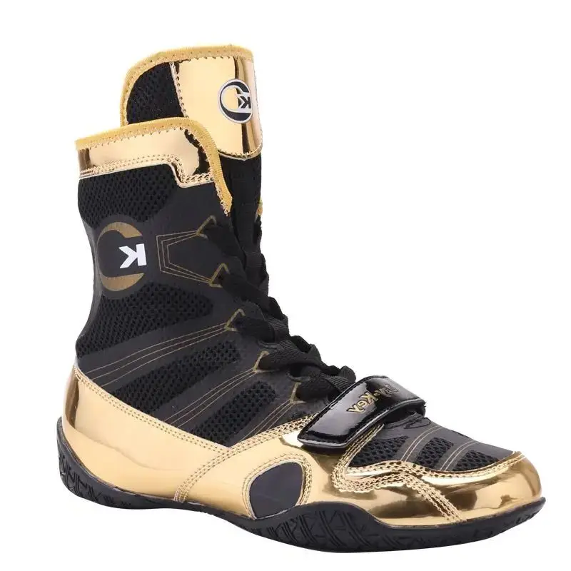 New Men's Wrestling Shoes High Top Professional Boxing Sneakers Comfortable Flight Shoes Non-slip Wearable Men's