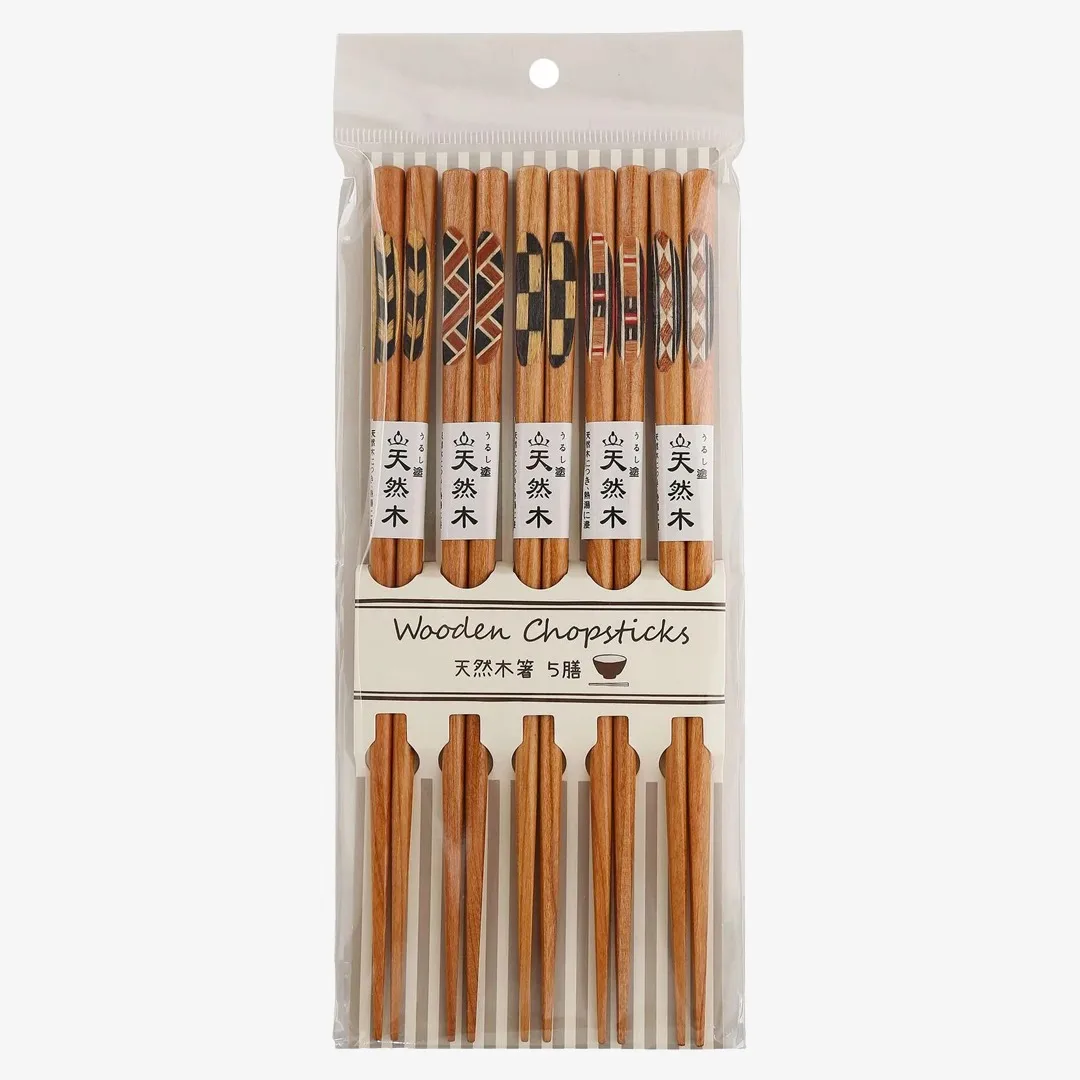 

5 Pairs Handmade Natural Wood Chopsticks