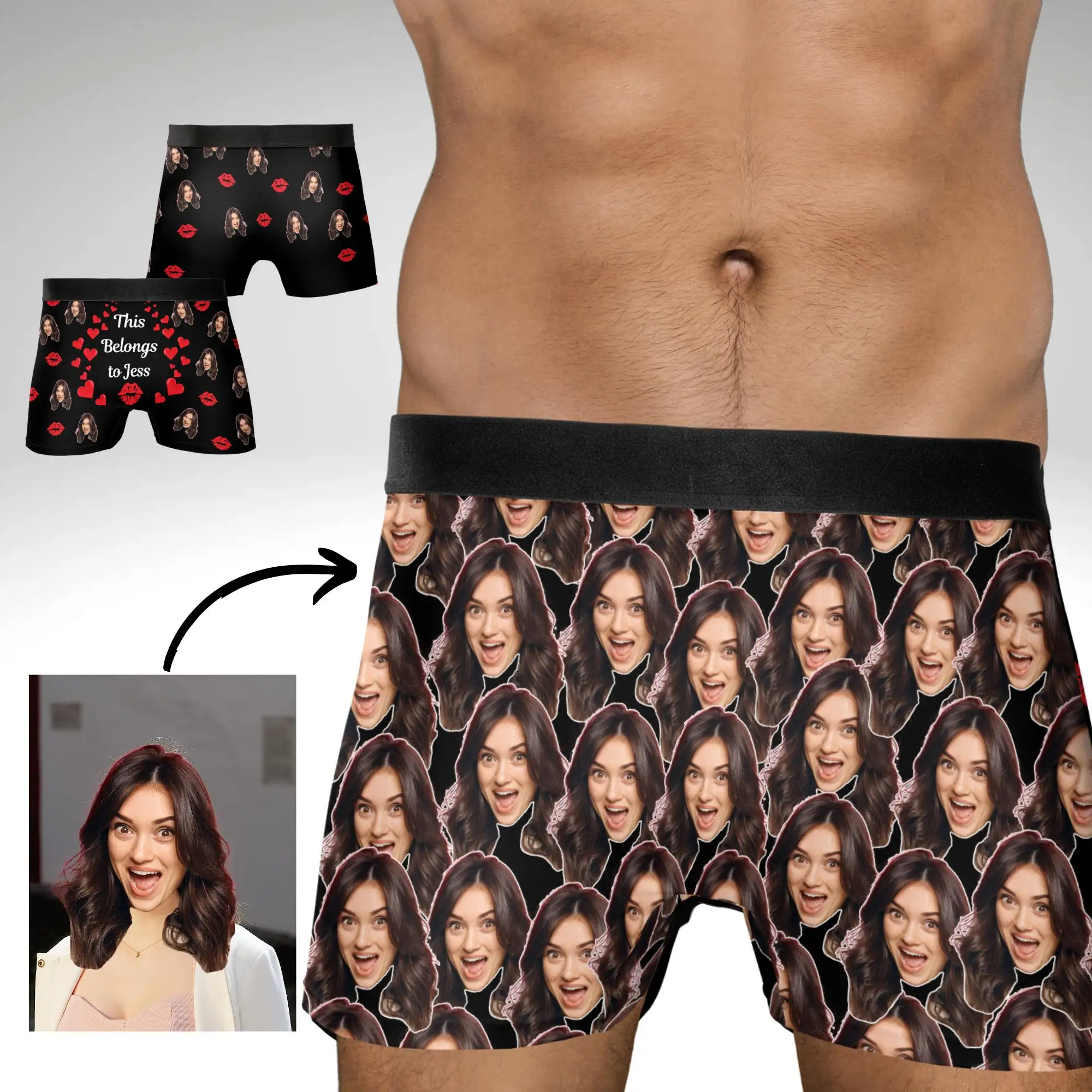 Custom Men's Boxer Briefs Personalized Photo Gift for Boyfriend Husband Face Briefs Custom Man Boxer Briefs Valentine's Day Gift 2