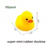 2PC Mini Yellow Duck Rubber DuckCar Decoration Toy  Ducky Water  Floating Pool Fishing Play Set for Kids 2