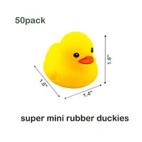 2PC Mini Yellow Duck Rubber DuckCar Decoration Toy  Ducky Water  Floating Pool Fishing Play Set for Kids 2