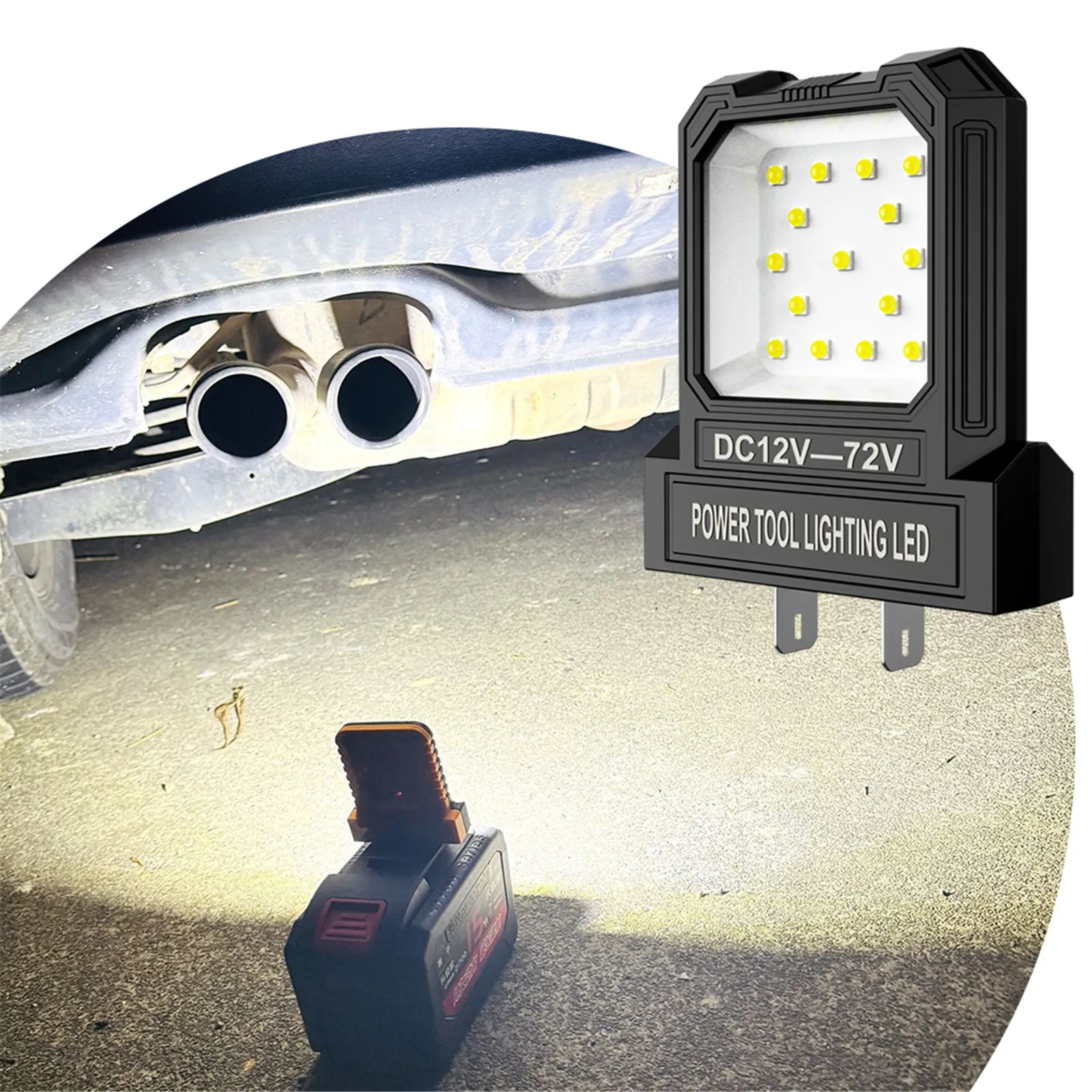 12V-72V LED 오래 지속되는 강력한 조명 550LM 배터리 없음 캠핑 랜턴 사무실/침실/작업장용 야외 조명 투광등