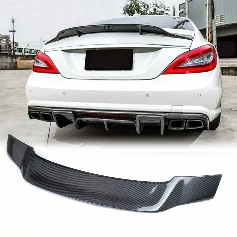 

Для Mercedes CLS Class W218 AMG спойлер блестящий черный углеродное волокно стиль 2011 2012 2013 2015 2014